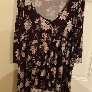 COPY - Torrid maroon Long sleeve button up blouse